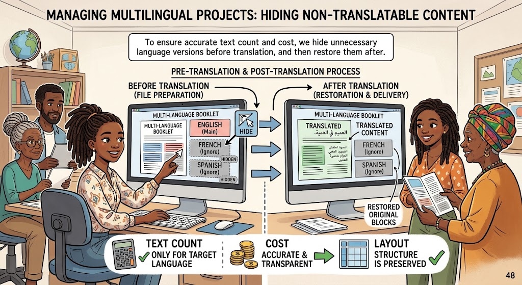 Gestione dei progetti multilingue: mascheramento dei contenuti